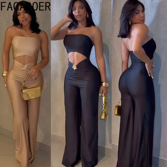 Macacão Feminino Sexy Justo com Recortes Vazados – Cor Lisa, Sem Mangas, Costas Abertas, Estilo Streetwear, Lançamento